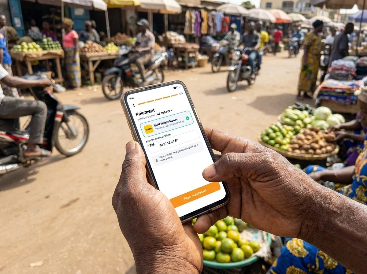 Paiement Mobile Money sur l'app WeSee au marché